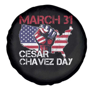 Cesar Chavez Day Spare Tire Cover March 31 Hand Fist American Flag TS11 Print Your Wear