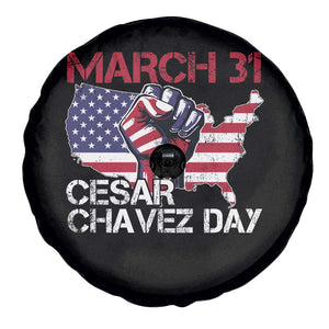 Cesar Chavez Day Spare Tire Cover March 31 Hand Fist American Flag TS11 Print Your Wear
