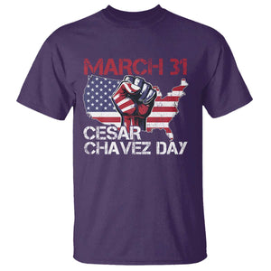 Cesar Chavez Day T Shirt March 31 Hand Fist American Flag TS11 Purple Print Your Wear