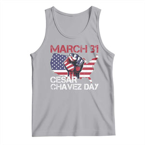 Cesar Chavez Day Tank Top March 31 Hand Fist American Flag TS11 Athletic Heather Print Your Wear