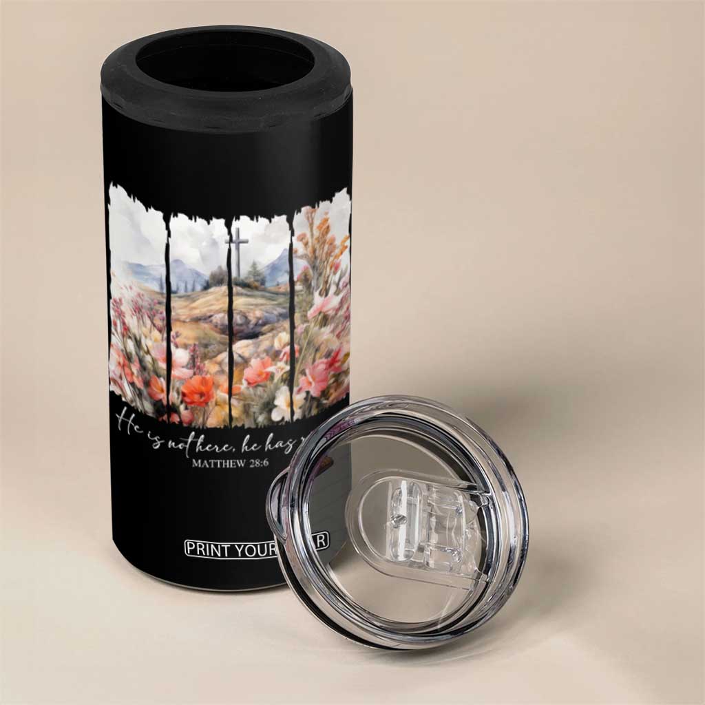 He Is Not Here He Has Risen 4 in 1 Can Cooler Tumbler Christian Easter Religious Bible Verse TS11 Print Your Wear