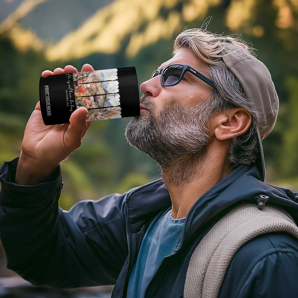 He Is Not Here He Has Risen 4 in 1 Can Cooler Tumbler Christian Easter Religious Bible Verse TS11 Print Your Wear