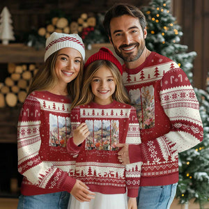 He Is Not Here He Has Risen Ugly Christmas Sweater Christian Easter Religious Bible Verse TS11 Red Beige Print Your Wear