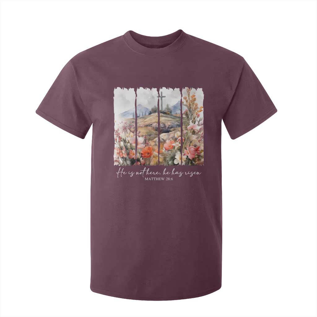 He Is Not Here He Has Risen T Shirt For Kid Christian Easter Religious Bible Verse TS11 Maroon Print Your Wear