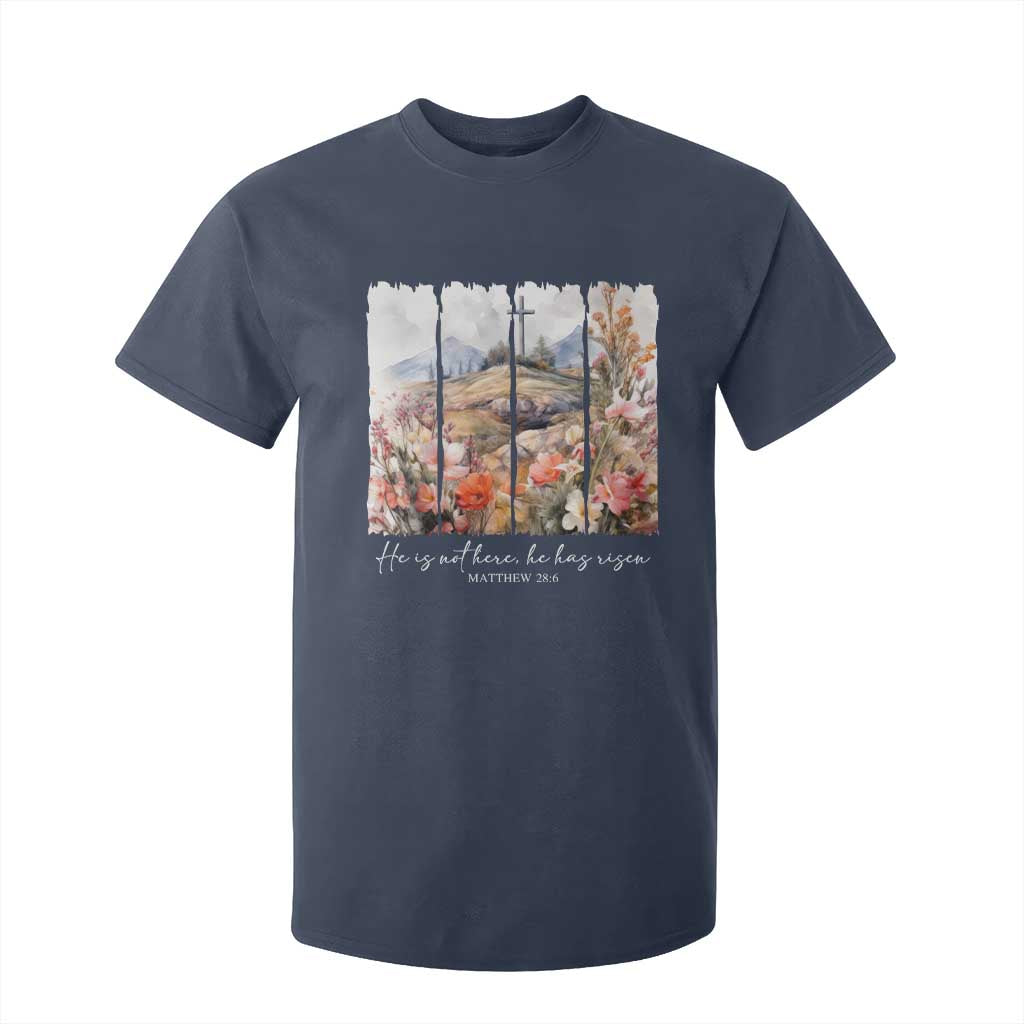 He Is Not Here He Has Risen T Shirt For Kid Christian Easter Religious Bible Verse TS11 Navy Print Your Wear