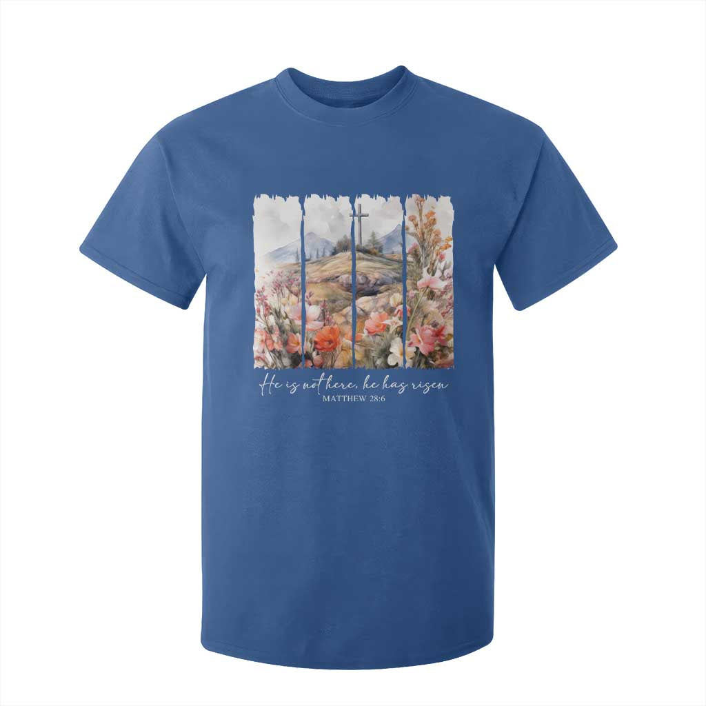 He Is Not Here He Has Risen T Shirt For Kid Christian Easter Religious Bible Verse TS11 Royal Blue Print Your Wear