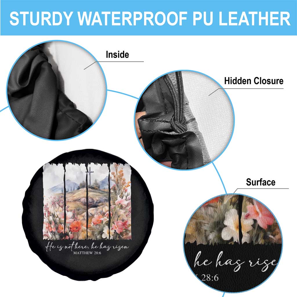 He Is Not Here He Has Risen Spare Tire Cover Christian Easter Religious Bible Verse TS11 Print Your Wear