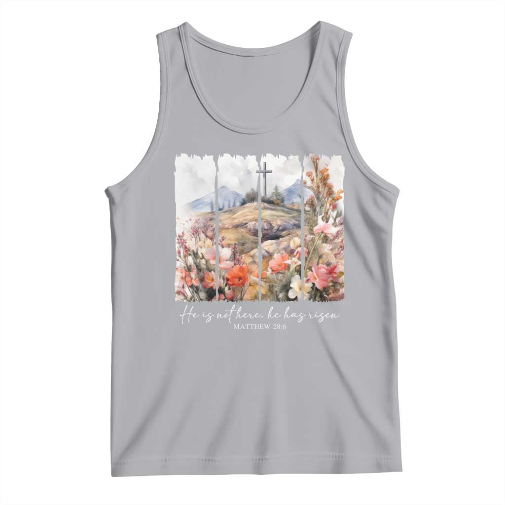 He Is Not Here He Has Risen Tank Top Christian Easter Religious Bible Verse TS11 Athletic Heather Print Your Wear
