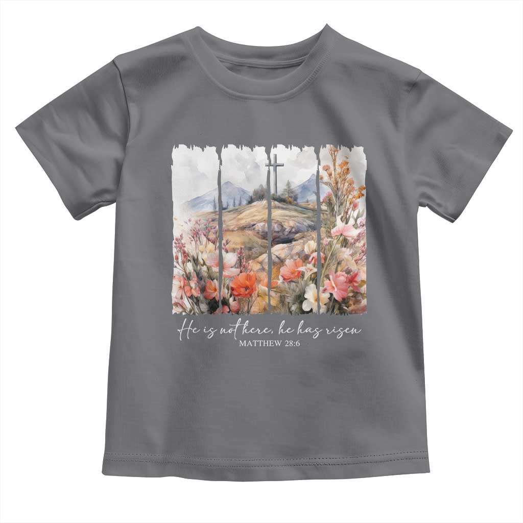 He Is Not Here He Has Risen Toddler T Shirt Christian Easter Religious Bible Verse TS11 Charcoal Print Your Wear