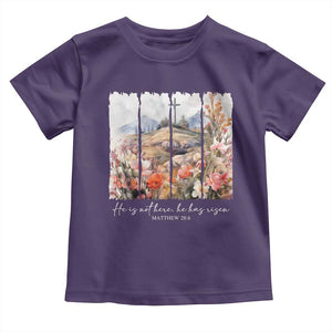 He Is Not Here He Has Risen Toddler T Shirt Christian Easter Religious Bible Verse TS11 Purple Print Your Wear