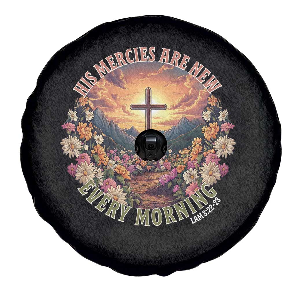 His Mercies Are New Every Morning Spare Tire Cover Good Friday Religious Christian Bible Verse TS11 Print Your Wear