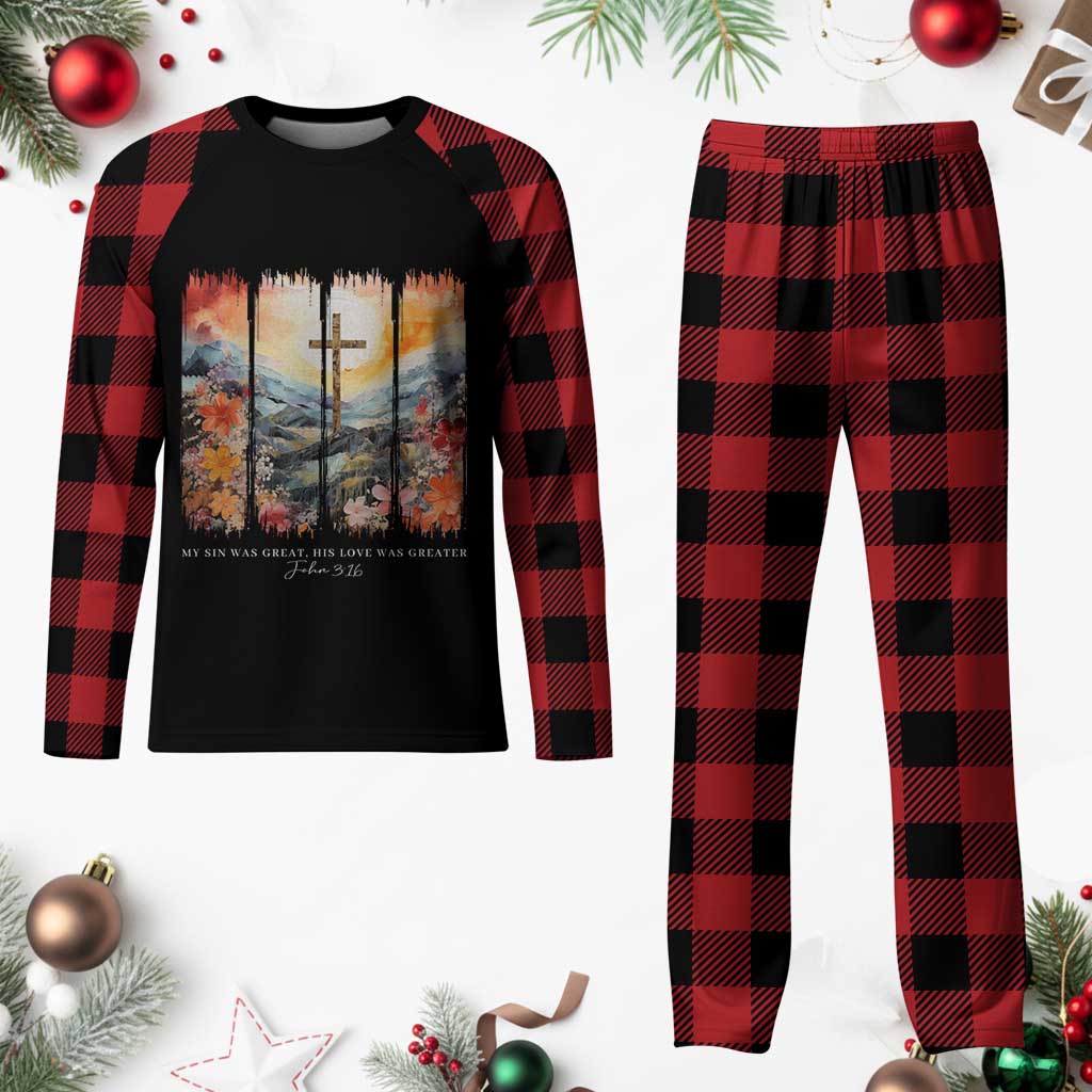 My Sin Was Great His Love Was Greater Plaid Pajama Set Christian Easter Religious Bible Verse TS11 Buffalo Plaid Print Your Wear