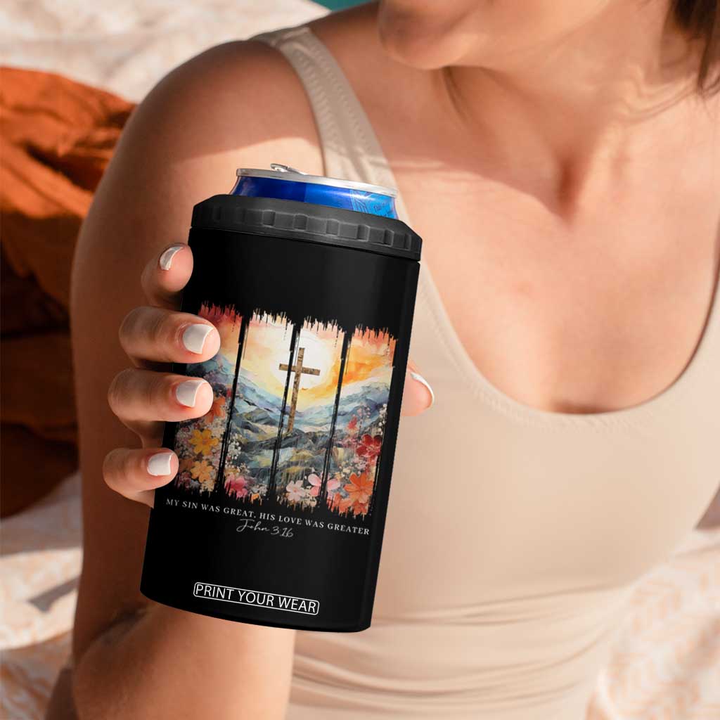 My Sin Was Great His Love Was Greater 4 in 1 Can Cooler Tumbler Christian Easter Religious Bible Verse TS11 Print Your Wear
