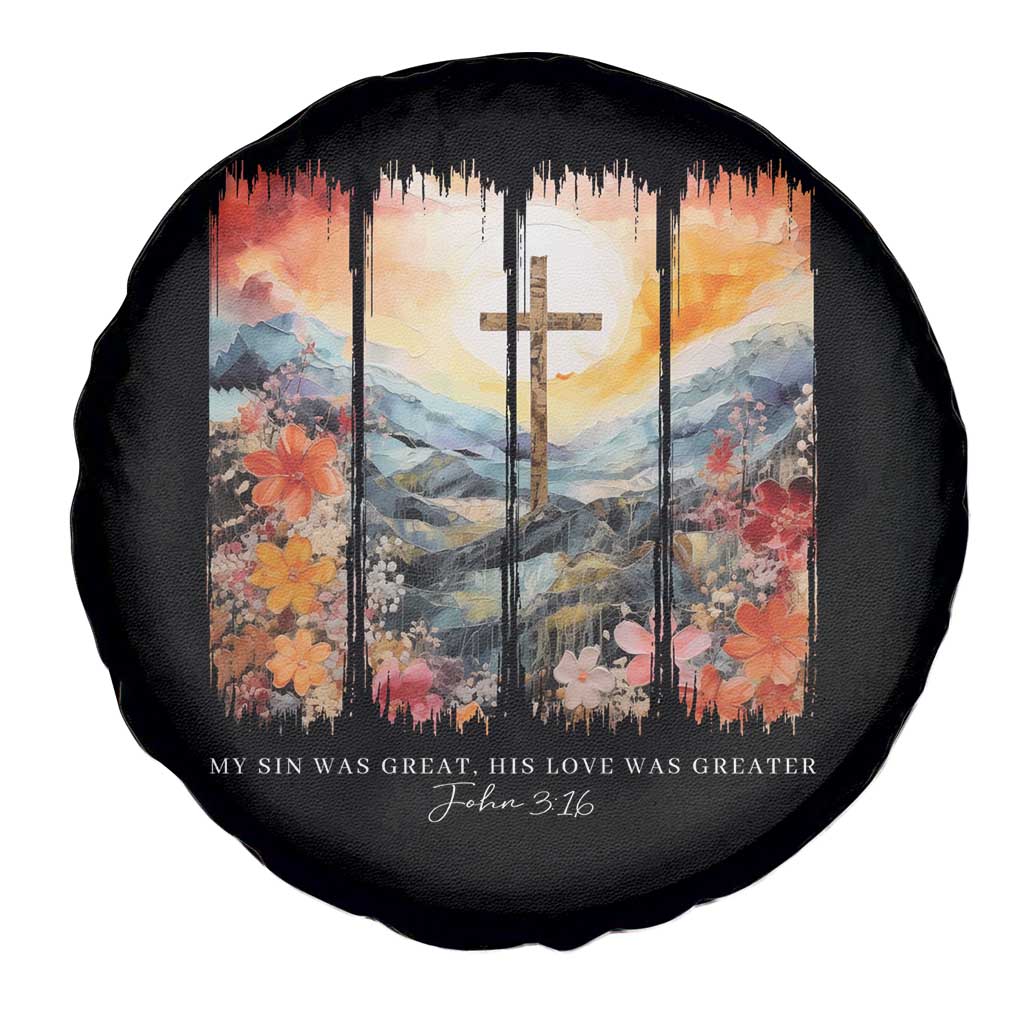 My Sin Was Great His Love Was Greater Spare Tire Cover Christian Easter Religious Bible Verse TS11 Print Your Wear