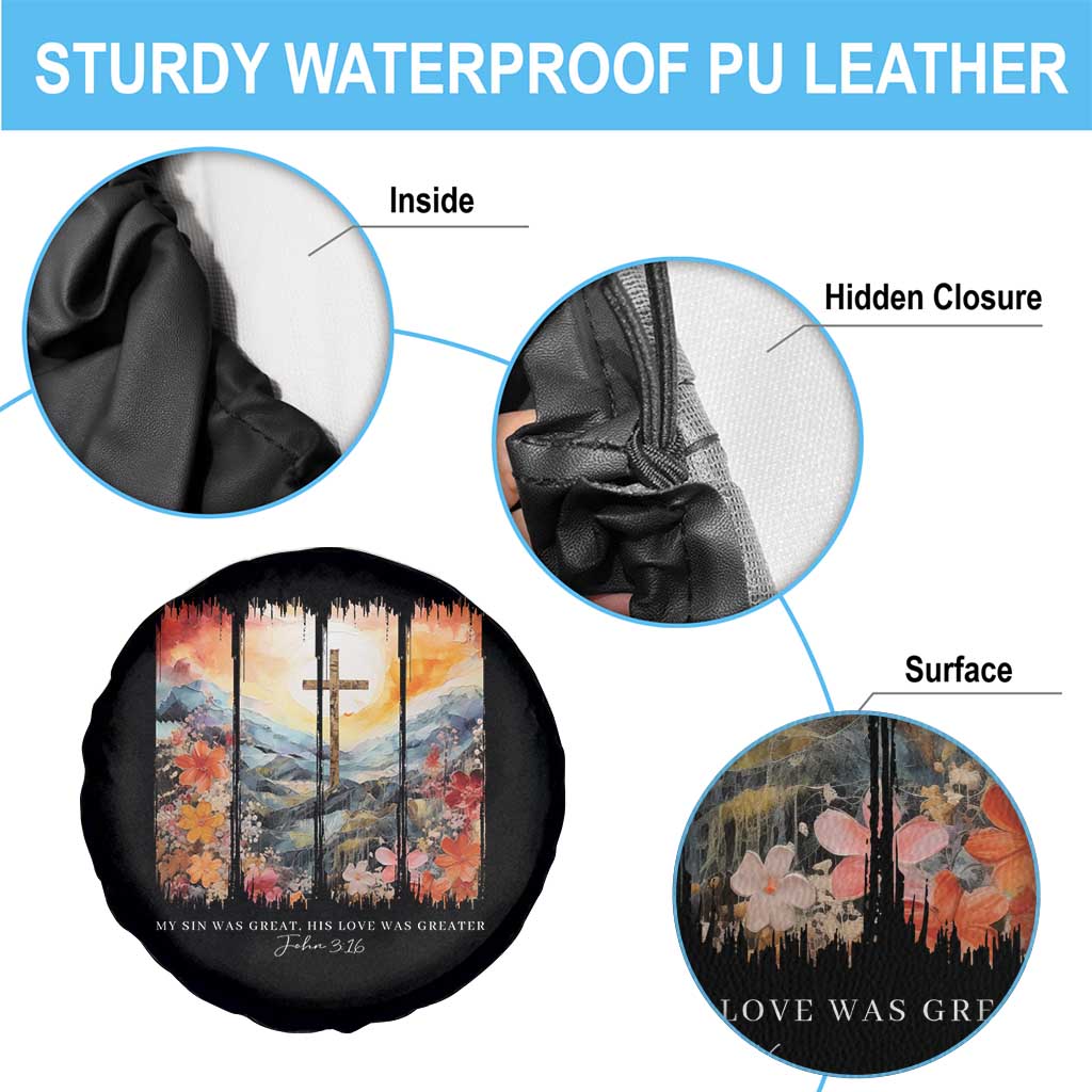 My Sin Was Great His Love Was Greater Spare Tire Cover Christian Easter Religious Bible Verse TS11 Print Your Wear