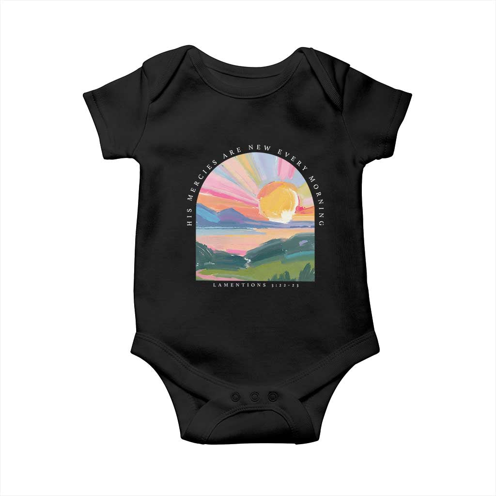 His Mercies Are New Every Morning Baby Onesie Religious Christian Bible Verse TS11 Black Print Your Wear