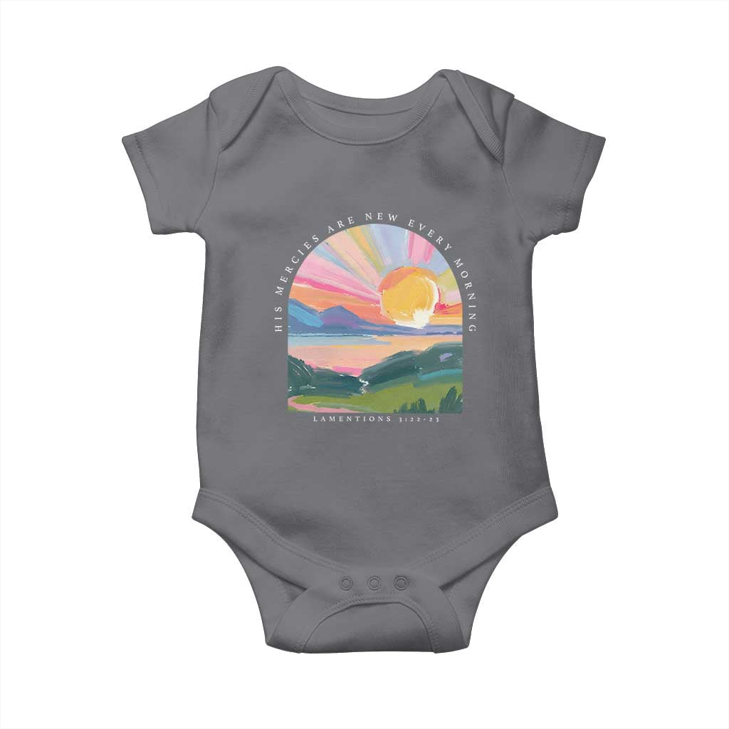 His Mercies Are New Every Morning Baby Onesie Religious Christian Bible Verse TS11 Charcoal Print Your Wear