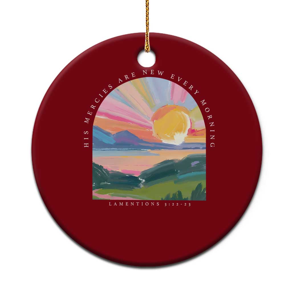 His Mercies Are New Every Morning Ceramic Ornament Religious Christian Bible Verse TS11 1pc Red Print Your Wear