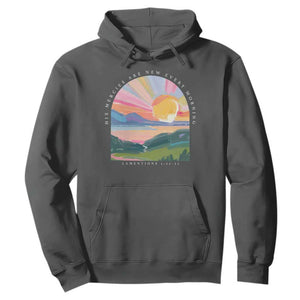 His Mercies Are New Every Morning Hoodie Religious Christian Bible Verse TS11 Dark Heather Print Your Wear