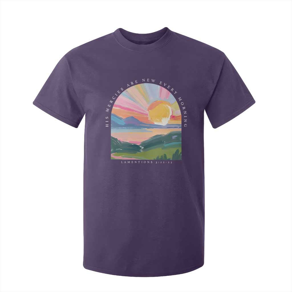 His Mercies Are New Every Morning T Shirt For Kid Religious Christian Bible Verse TS11 Purple Print Your Wear