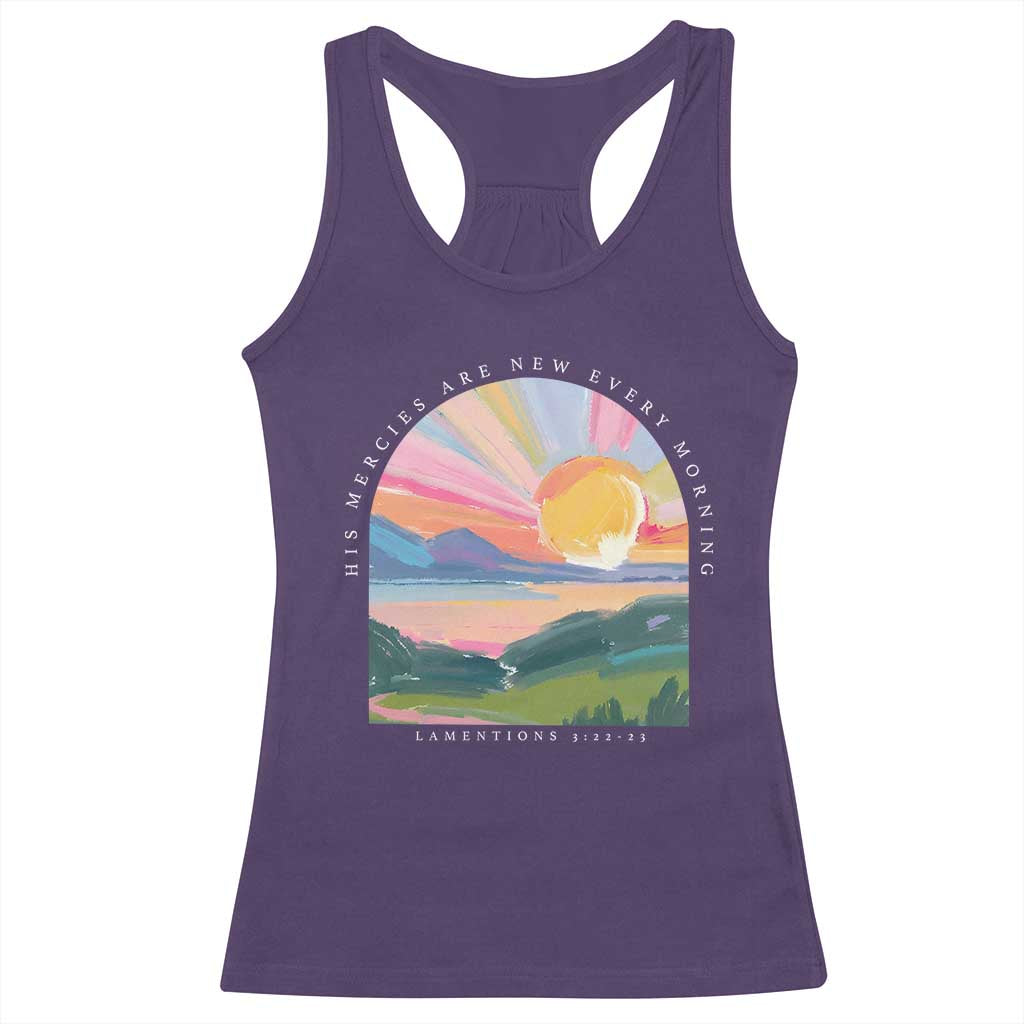 His Mercies Are New Every Morning Racerback Tank Top Religious Christian Bible Verse TS11 Purple Print Your Wear