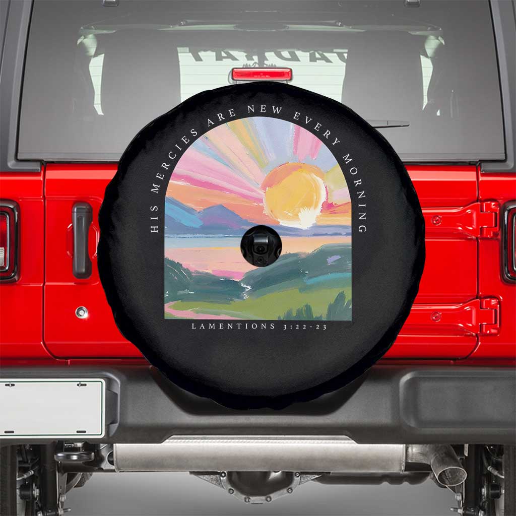 His Mercies Are New Every Morning Spare Tire Cover Religious Christian Bible Verse TS11 Black Print Your Wear