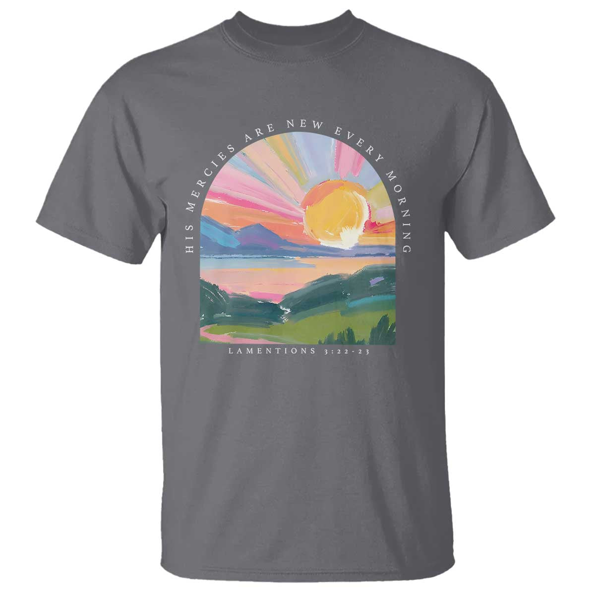 His Mercies Are New Every Morning T Shirt Religious Christian Bible Verse TS11 Charcoal Print Your Wear
