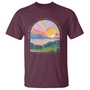 His Mercies Are New Every Morning T Shirt Religious Christian Bible Verse TS11 Maroon Print Your Wear