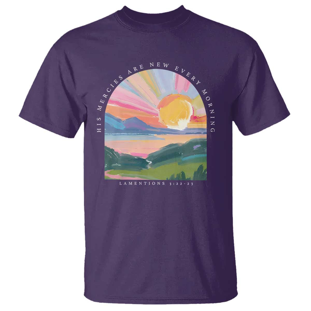 His Mercies Are New Every Morning T Shirt Religious Christian Bible Verse TS11 Purple Print Your Wear