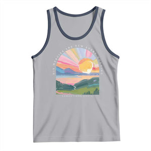 His Mercies Are New Every Morning Tank Top Religious Christian Bible Verse TS11 Athletic Heather Navy Print Your Wear