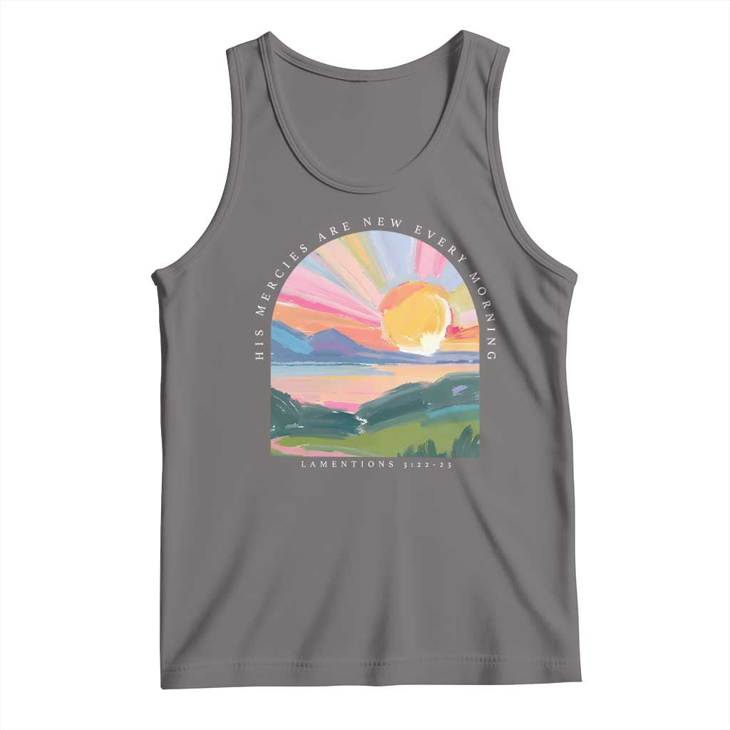 His Mercies Are New Every Morning Tank Top Religious Christian Bible Verse TS11 Deep Heather Print Your Wear