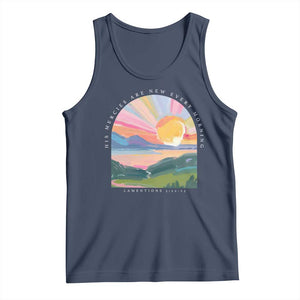 His Mercies Are New Every Morning Tank Top Religious Christian Bible Verse TS11 Navy Print Your Wear