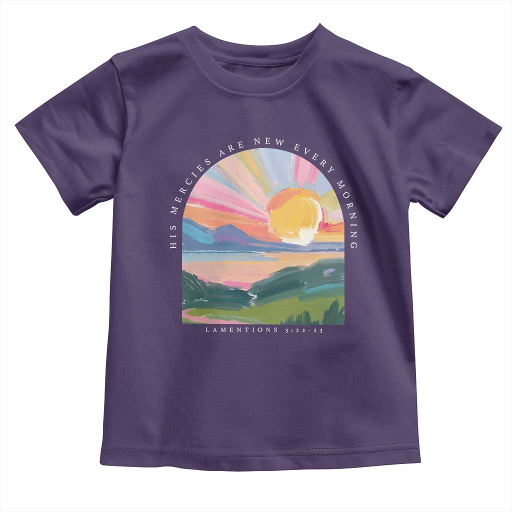 His Mercies Are New Every Morning Toddler T Shirt Religious Christian Bible Verse TS11 Purple Print Your Wear