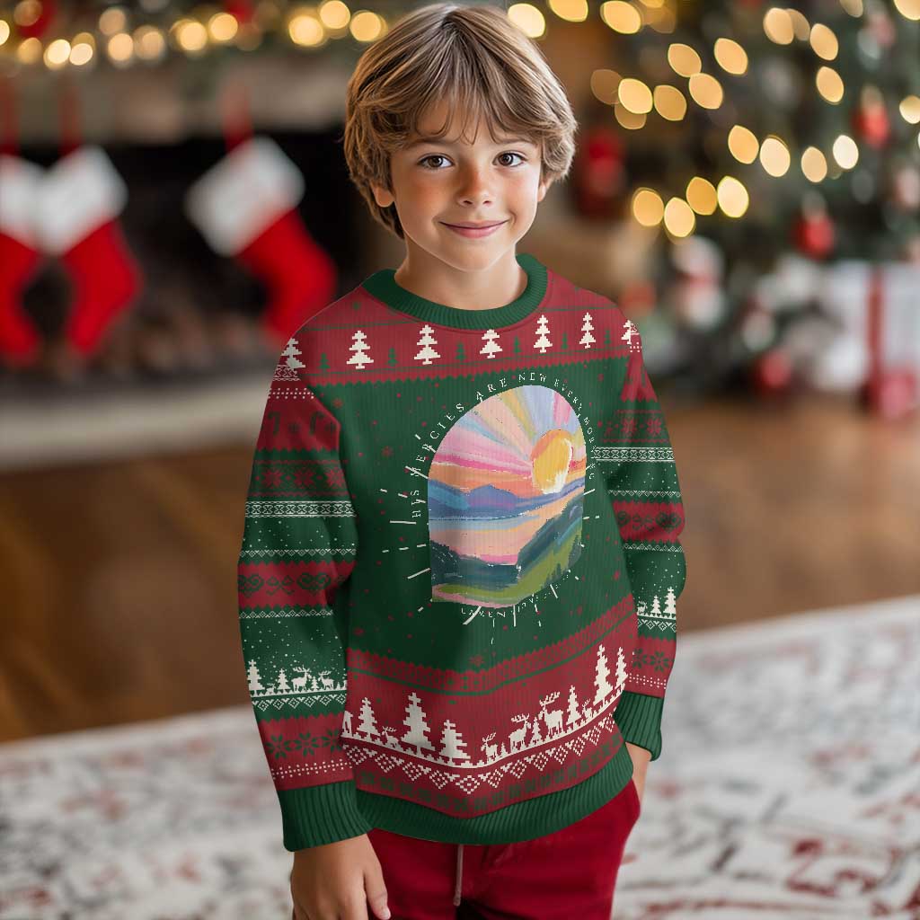 His Mercies Are New Every Morning Knit Sweatshirt Religious Christian Bible Verse TS11 Christmas Print Your Wear