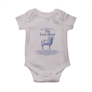 The Parable Of The Lost Sheep Baby Onesie Christian Bible Verse Matthew 18 TS11 Ice Gray Print Your Wear