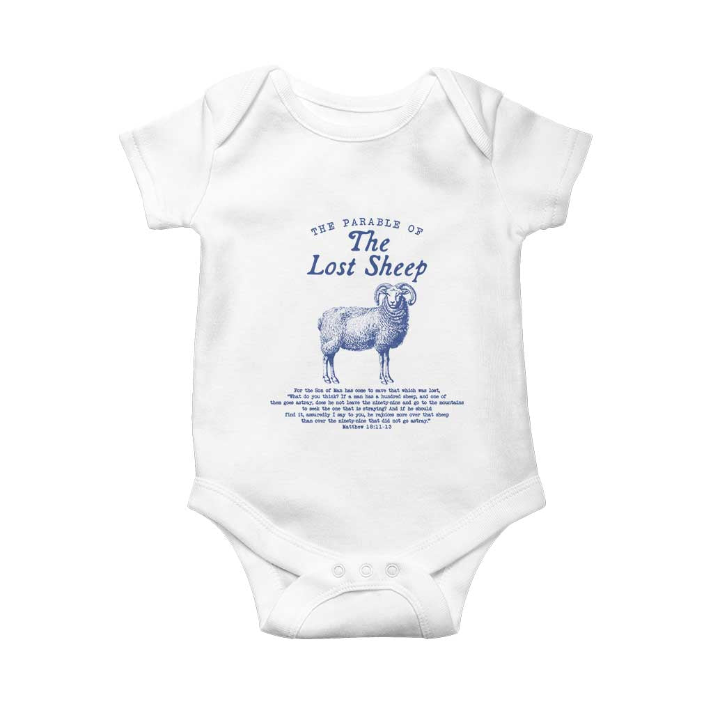 The Parable Of The Lost Sheep Baby Onesie Christian Bible Verse Matthew 18 TS11 White Print Your Wear