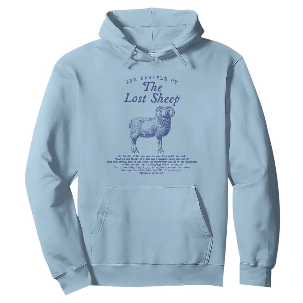 The Parable Of The Lost Sheep Hoodie Christian Bible Verse Matthew 18 TS11 Light Blue Print Your Wear