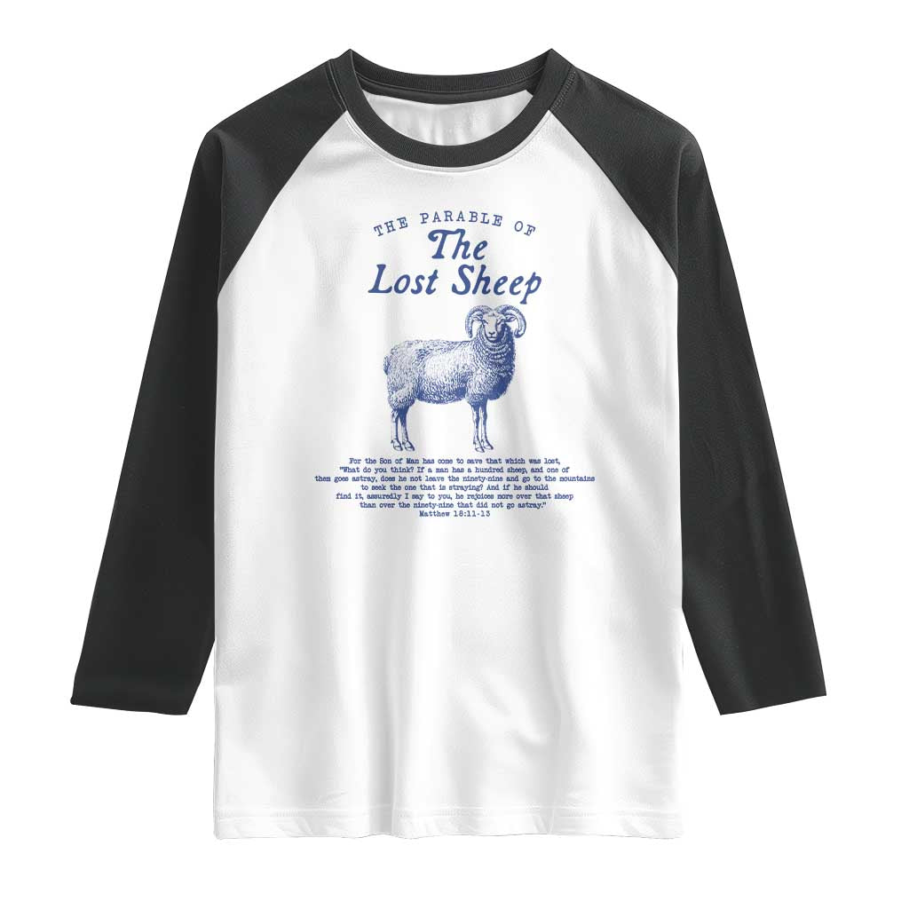 The Parable Of The Lost Sheep Raglan Shirt Christian Bible Verse Matthew 18 TS11 White Black Print Your Wear