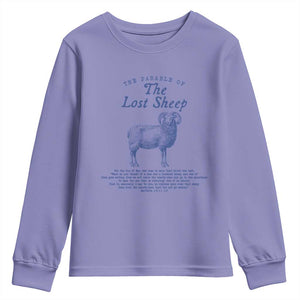 The Parable Of The Lost Sheep Youth Sweatshirt Christian Bible Verse Matthew 18 TS11 Violet Print Your Wear