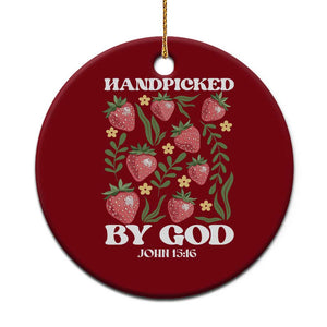 Handpicked By God Ceramic Ornament Religious Christian Bible Verse Strawberries TS11 1pc Red Print Your Wear