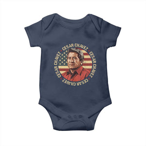 Cesar Chavez Baby Onesie March Holiday Hispanic Heritage American Map TS11 Navy Print Your Wear