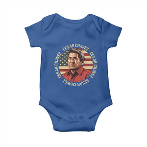 Cesar Chavez Baby Onesie March Holiday Hispanic Heritage American Map TS11 Royal Blue Print Your Wear