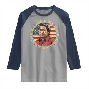 Cesar Chavez Raglan Shirt March Holiday Hispanic Heritage American Map TS11 Sport Gray Navy Print Your Wear
