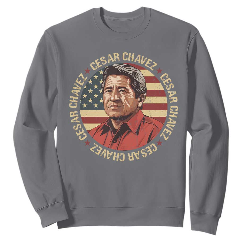 Cesar Chavez Sweatshirt March Holiday Hispanic Heritage American Map TS11 Charcoal Print Your Wear