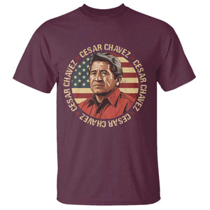 Cesar Chavez T Shirt March Holiday Hispanic Heritage American Map TS11 Maroon Print Your Wear