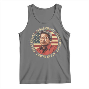 Cesar Chavez Tank Top March Holiday Hispanic Heritage American Map TS11 Black Heather Print Your Wear