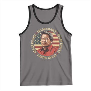 Cesar Chavez Tank Top March Holiday Hispanic Heritage American Map TS11 Deep Heather Black Print Your Wear