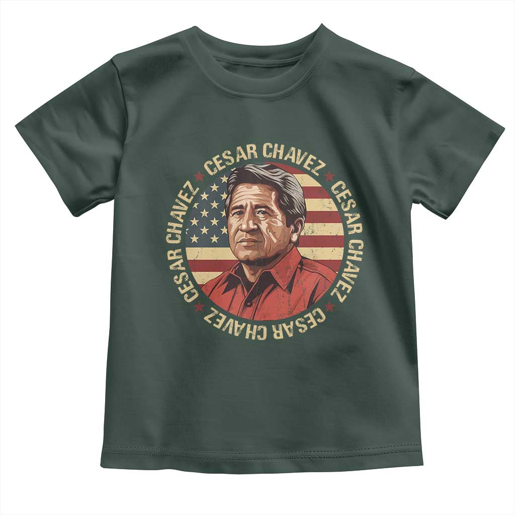 Cesar Chavez Toddler T Shirt March Holiday Hispanic Heritage American Map TS11 Dark Forest Green Print Your Wear
