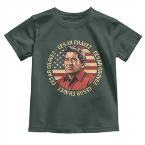 Cesar Chavez Toddler T Shirt March Holiday Hispanic Heritage American Map TS11 Dark Forest Green Print Your Wear