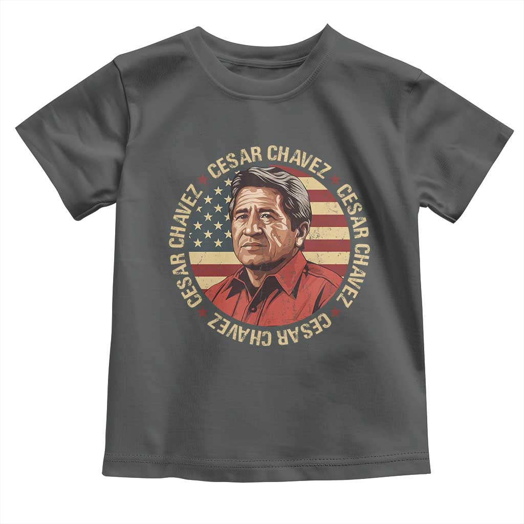 Cesar Chavez Toddler T Shirt March Holiday Hispanic Heritage American Map TS11 Dark Heather Print Your Wear